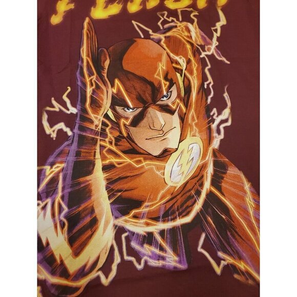 The Flash T-shirt Men's Size Small Burgundy Short Sleeves Civil Assets Collab DC - Picture 2 of 6